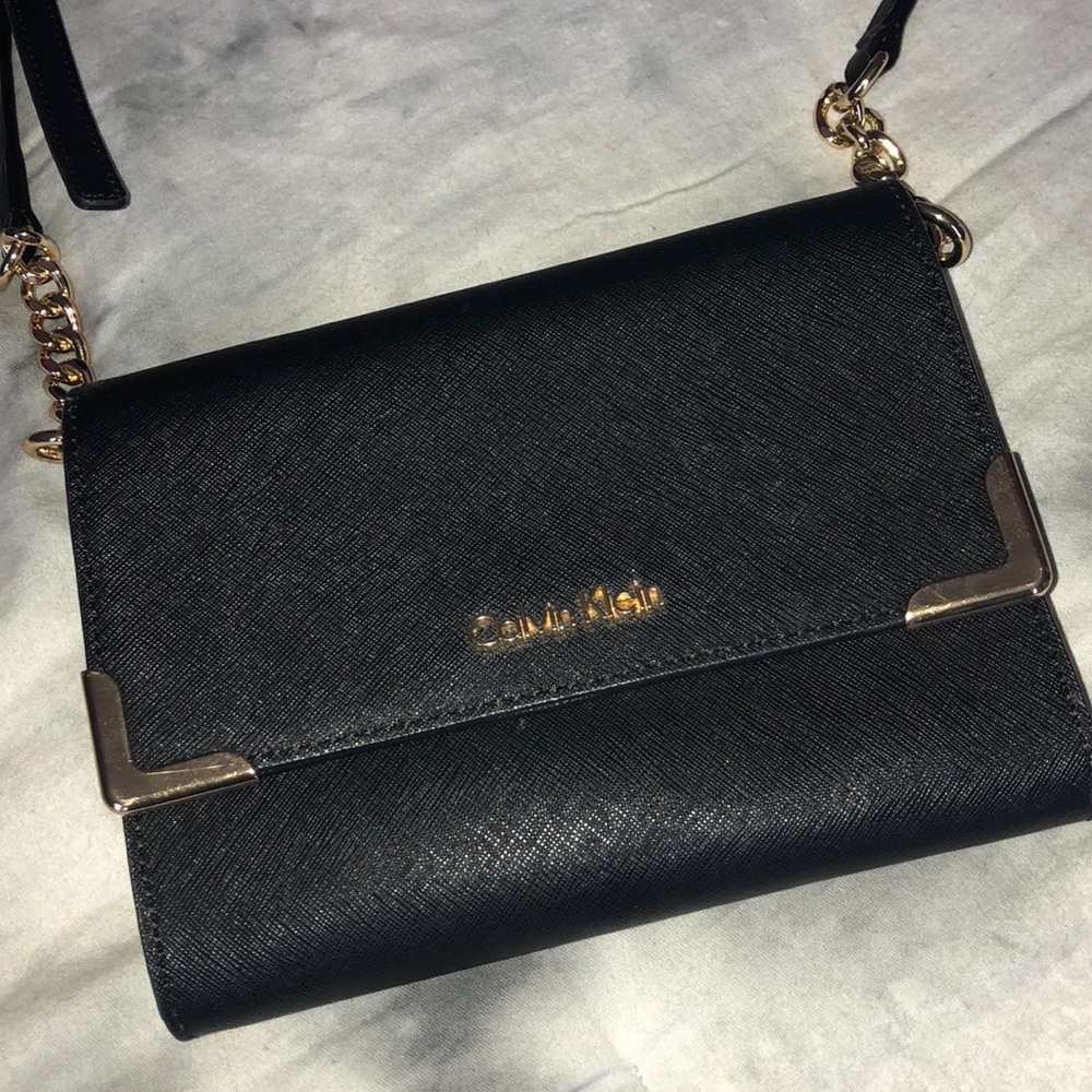 Calvin Klein Black w/ Gold Accented Cross Body